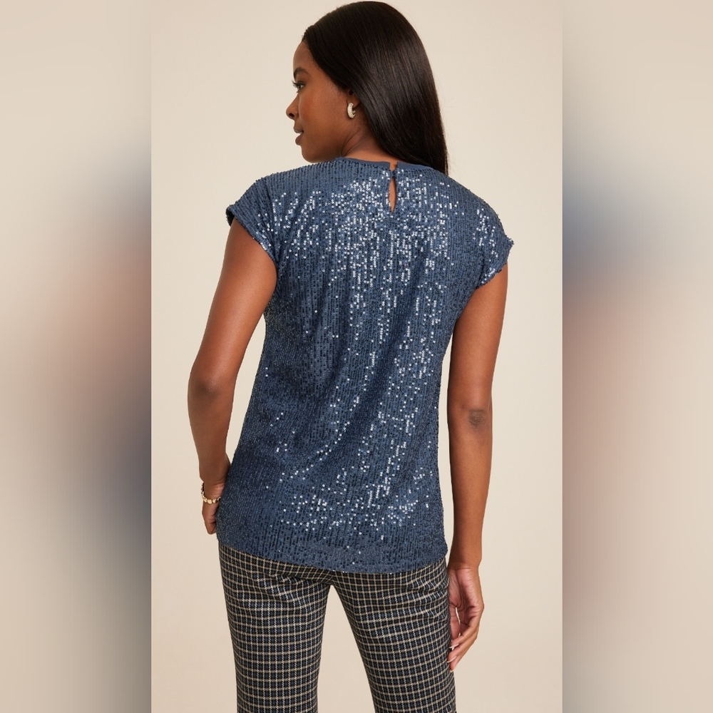 Maurcies Edgely™ Sequin Short Sleeve Tee, Size Large - Picture 2 of 7
